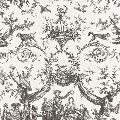Schumacher Fabric LE COURONNEMENT DE LA ROSIERE GRISAILLE