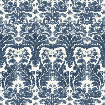 Schumacher Fabric AURORA DAMASK INDIGO