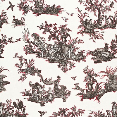 Schumacher Fabric CONTINENTI NOIR/ROUGE