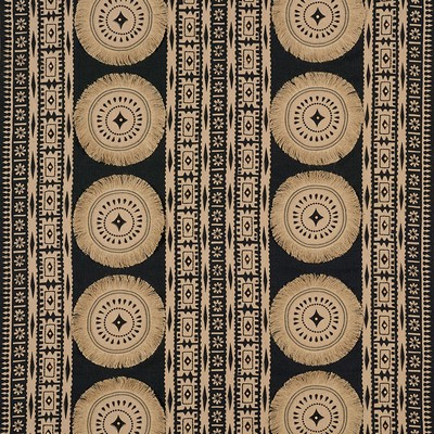 Schumacher Fabric BORA BORA PRINT EMBELLISHED LAVA BLACK