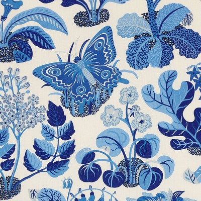 Schumacher Fabric EXOTIC BUTTERFLY MARINE