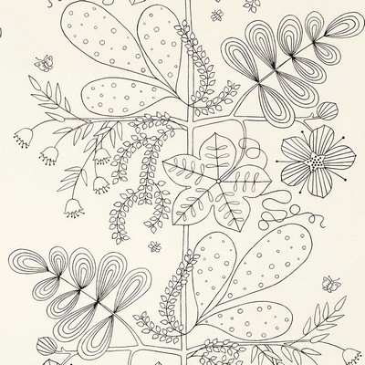 Schumacher Fabric BLOMMEN BLACK