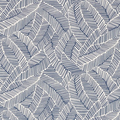 Schumacher Fabric ABSTRACT LEAF NAVY