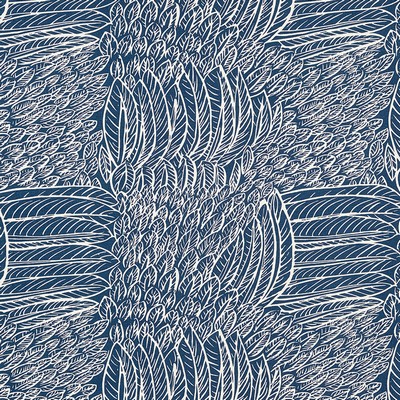 Schumacher Fabric FEATHERFEST NAVY