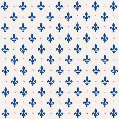 Schumacher Fabric FLEUR DE LIS BLEU & ROUGE