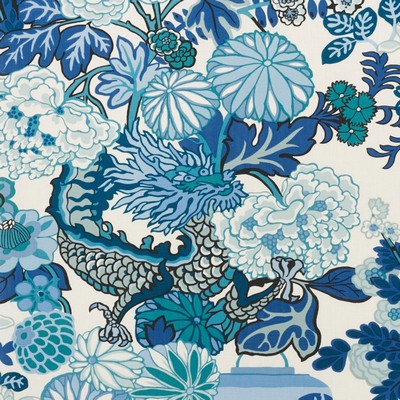 Schumacher Fabric CHIANG MAI INDOOR/OUTDOOR CHINA BLUE