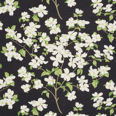 Schumacher Fabric BLOOMING BRANCH BLACK
