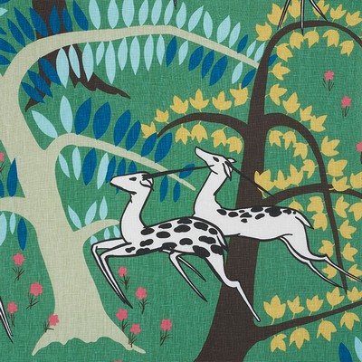 Schumacher Fabric ANTELOPES JADE