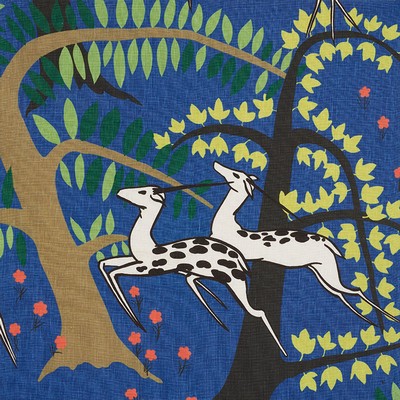 Schumacher Fabric ANTELOPES COBALT