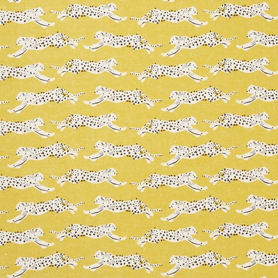 Schumacher Fabric LEAPING LEOPARDS YELLOW