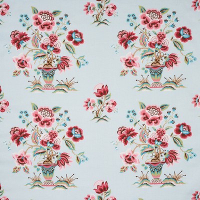 Schumacher Fabric Ashford Linen Rose and Sky