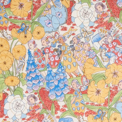 Schumacher Fabric Fairie Garden Yellow and Ivory