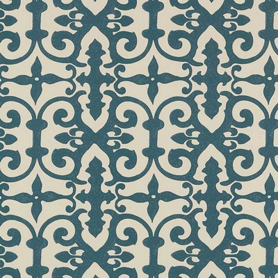 Schumacher Wallpaper FERNE PARK PEACOCK BLUE