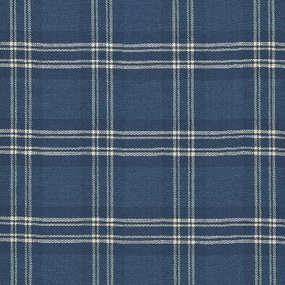 Schumacher Fabric CHECK RUSTIQUE ATLANTIC BLUE