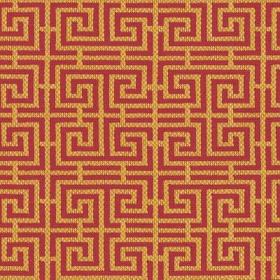 Schumacher Fabric CHINOIS FRET CINNABAR / GOLD