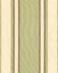 Schumacher Fabric Seneca Cotton Stripe Green Tea Mocha Fabric