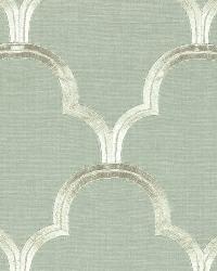 Schumacher Fabric Scallop Embroidery Mineral Fabric