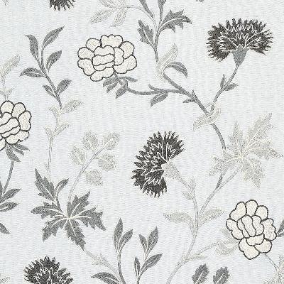 Schumacher Fabric SHERIDAN LINEN EMBROIDERY GRISAILLE