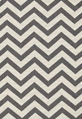 Schumacher Fabric ANTIBES CHEVRON OXFORD GREY
