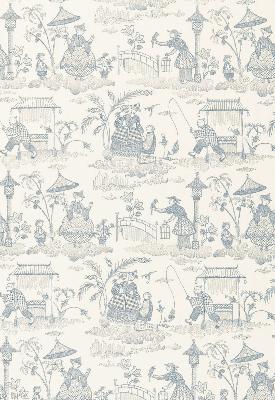 Schumacher Fabric BASSANO EMBROIDERED TOILE DELFT