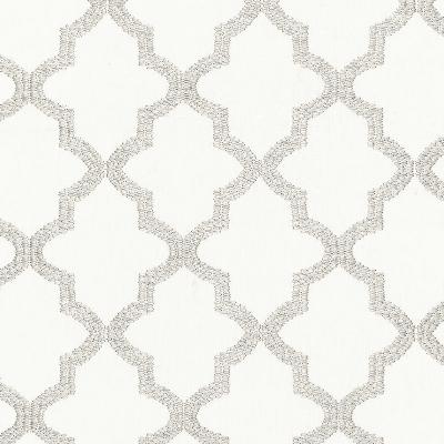 Schumacher Fabric TANGIER EMBROIDERY SILVER