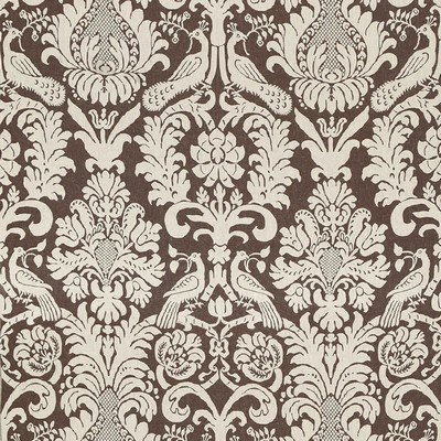 Schumacher Fabric ANNA DAMASK SABLE BROWN