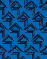 Schumacher Fabric V Step Cobalt Fabric