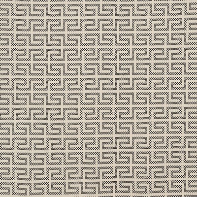 Schumacher Fabric A MAZE EMBROIDERY BLACK ON IVORY