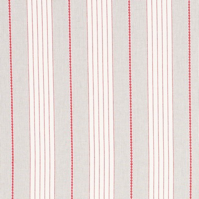 Schumacher Fabric AUDREY STRIPE GREY & RED