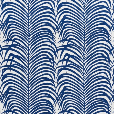 ZEBRA PALM INDOOR/OUTDOOR NAVY Schumacher Fabric ZEBRA PALM INDOOR/OUTDOOR NAVY
