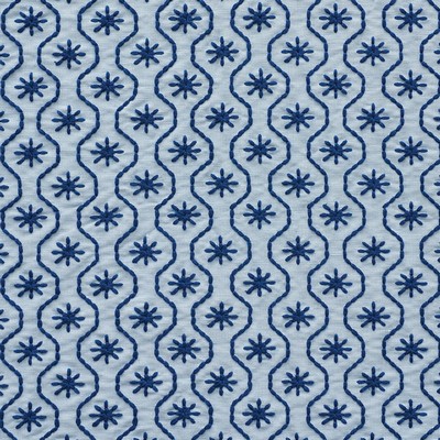 Schumacher Fabric GIGI EMBROIDERY BLUE