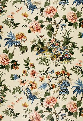 Schumacher Fabric ANSHUN PAPRIKA & BLUE