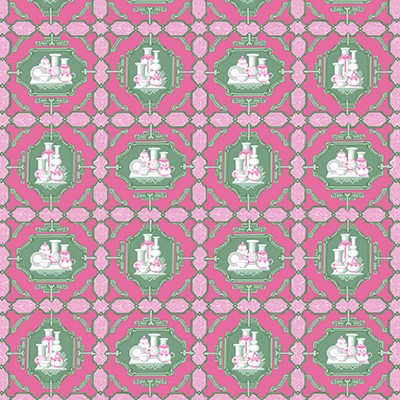 Kravet PORCELANAS ROSA/VERDE