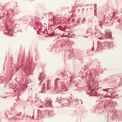 Clarke and Clarke Wallpaper ANASTACIA RASPBERRY