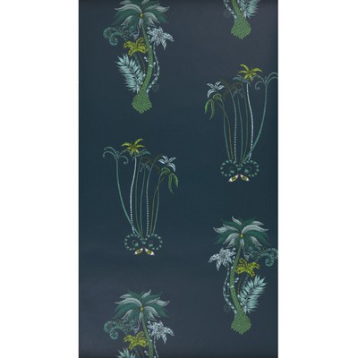 Clarke and Clarke Wallpaper JUNGLE PALMS NAVY