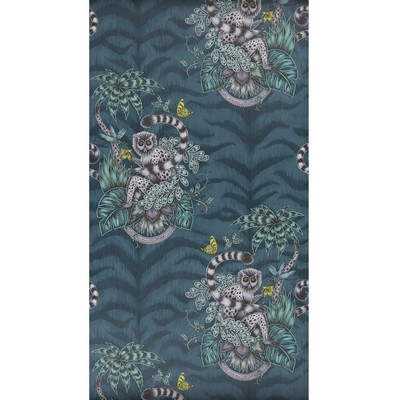Clarke and Clarke Wallpaper LEMUR NAVY