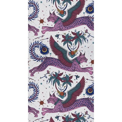 Clarke and Clarke Wallpaper LYNX MAGENTA 