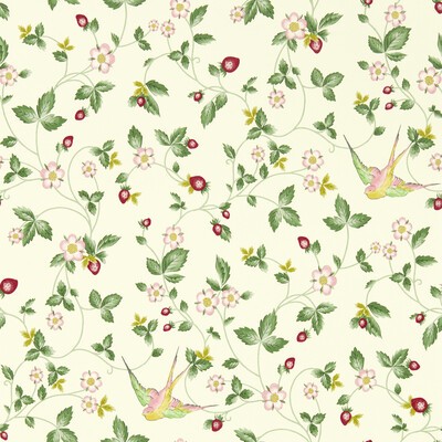 Clarke and Clarke Wallpaper WILD STRAWBERRY WP IVORY