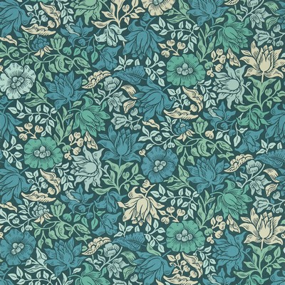 Clarke and Clarke Wallpaper MALLOW TEAL WP