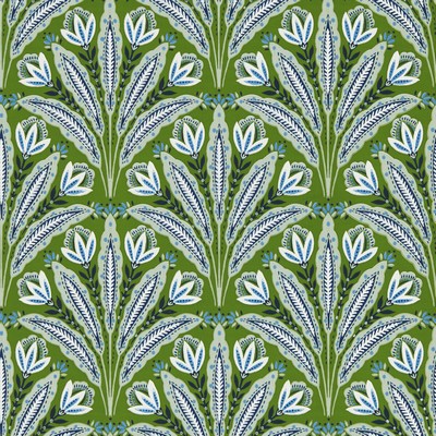 Clarke and Clarke Wallpaper ATTINGHAM COBALT GREEN WP