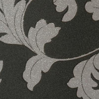 Thybony Wallcoverings Tussore Charcoal Silver