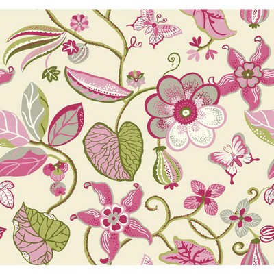 Carey Lind Carey Lind Vibe Sea Floral Wallpaper cream, sprout green, watermelon, blush pink, olive