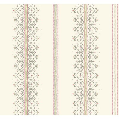 Carey Lind Modern Shapes Radiant Filigree Wallpaper white, metallic silver, pink, yellow/green