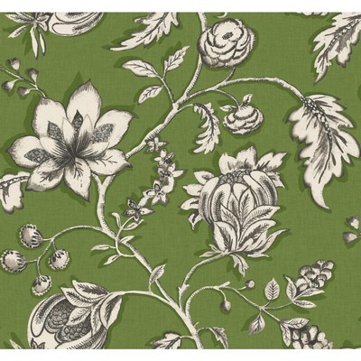 Carey Lind Modern Shapes Jardin Wallpaper green, brown, off-white
