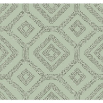 Carey Lind Modern Shapes French Knot Wallpaper aqua, taupe