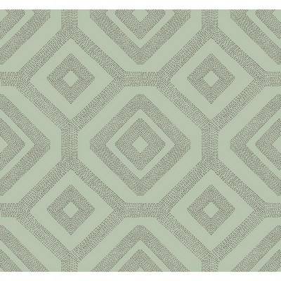 Carey Lind Modern Shapes French Knot Wallpaper aqua, taupe