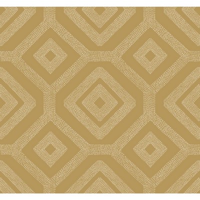 Carey Lind Modern Shapes French Knot Wallpaper metallic gold, white
