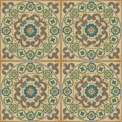 Carey Lind Modern Shapes Athens Wallpaper beige, brown, yellow/green, teal, gold