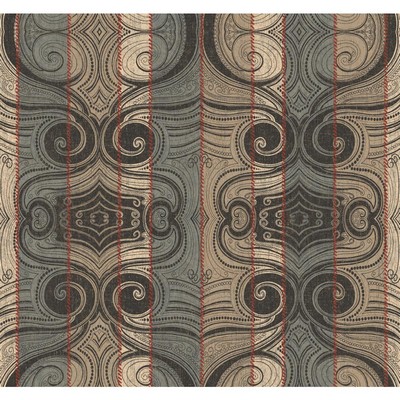 Carey Lind Menswear Wavelength Removable Wallpaper Blacks/Beiges
