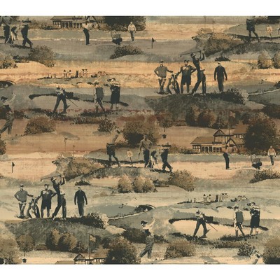 Carey Lind Menswear The Old Course Removable Wallpaper Blacks/Browns